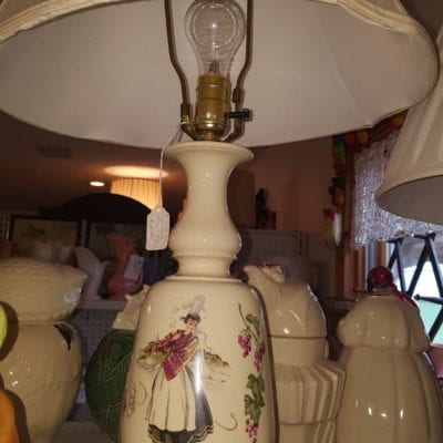 Vintage Lamp w/ Lady and Grapes