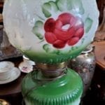 GWTW Lamp Green w/ Roses