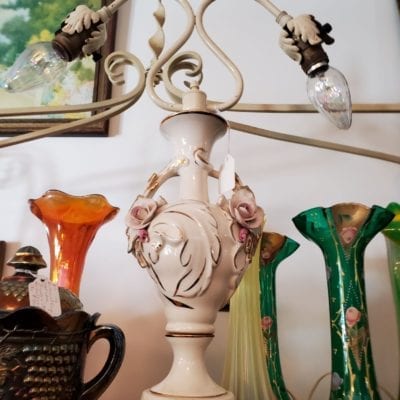 Capidimonte Style Rose Art Deco Lamp