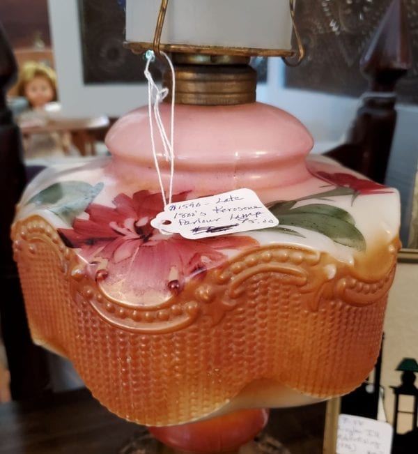 Hand Painted Parlor 1800's Oil Lamp - Image 3
