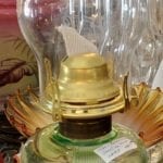 Green Depression Vintage Oil Lamp
