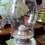 Mauve Floral Vintage Oil Lamp