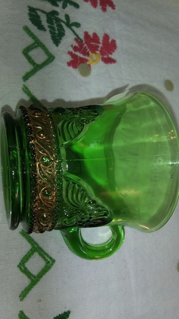 U.S. Antique Green Glass Cup - Image 2