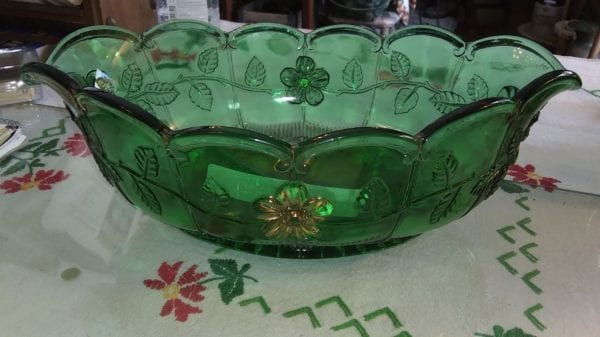 Antique Green Glass Bowl