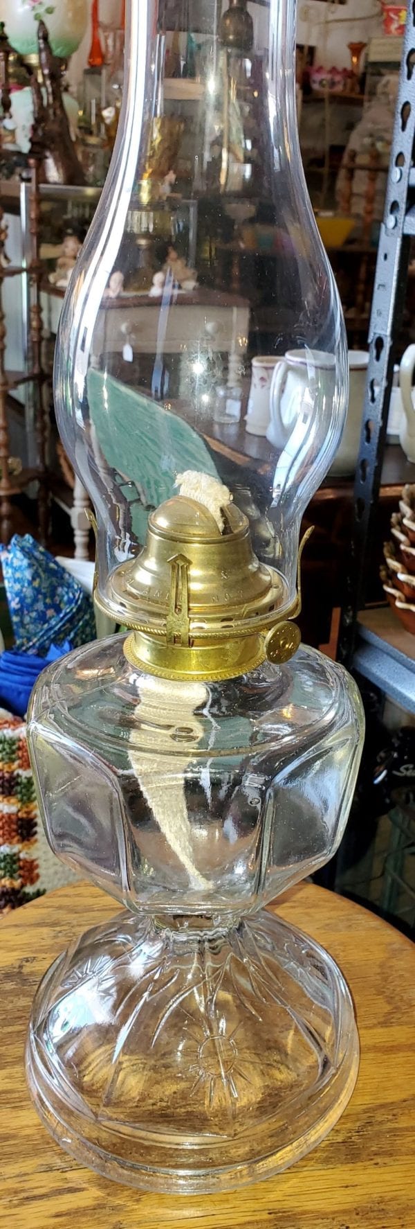 Pattern Glass Oil Lamp