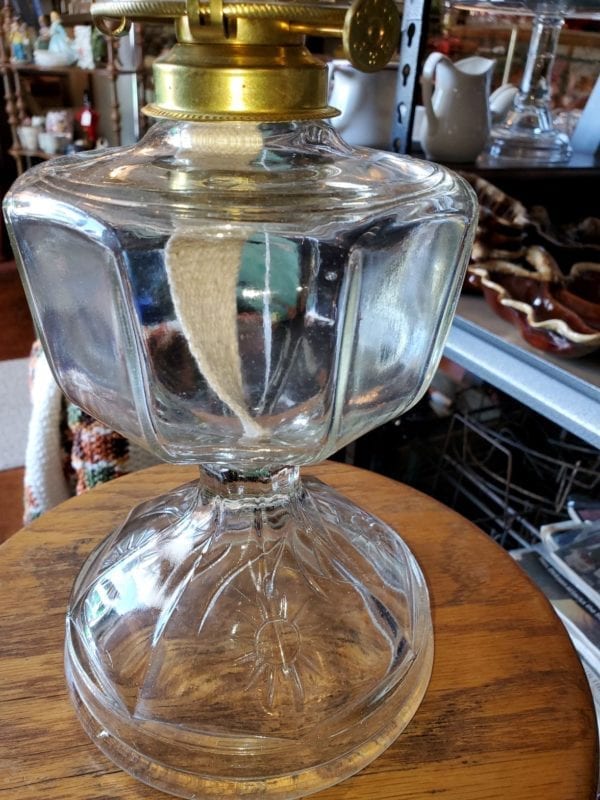 Pattern Glass Oil Lamp - Image 2