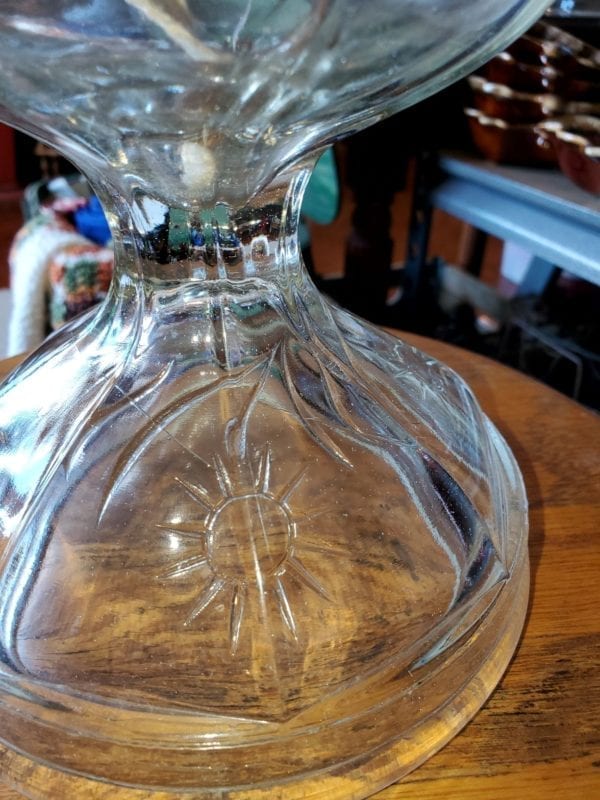 Pattern Glass Oil Lamp - Image 3