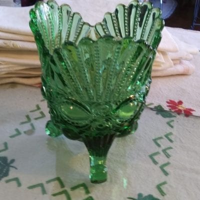 L.G. Wright Green Glass Vase