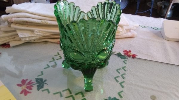 L.G. Wright Green Glass Vase