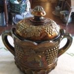 Carnival Glass Cracker Jar and Lid