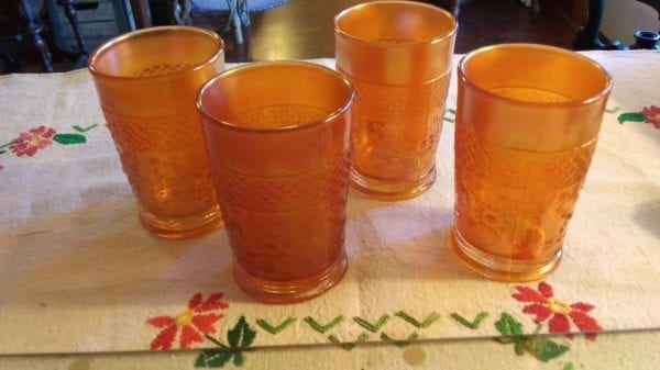 Dugan Carnival Glass Tumblers (4 set)