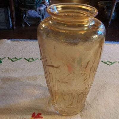 Carnival Glass Swan Vase (Old)