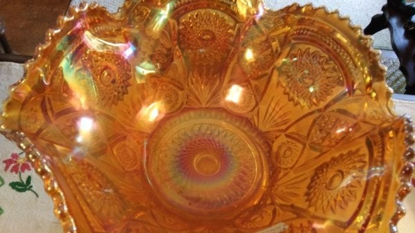 Imperial Carnival Glass Bowl with Stand - Image 4
