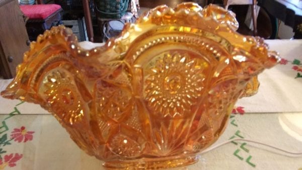 Imperial Carnival Glass Bowl with Stand - Image 8