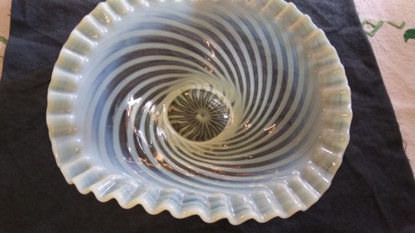 Opalescent Spiral Optic Bowl