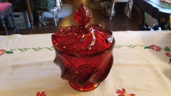 Fenton Ruby Jar and Lid