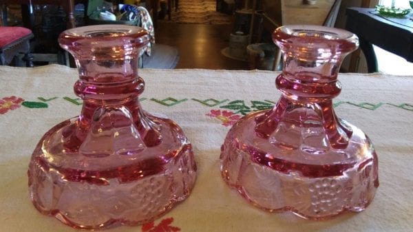 Fenton Pink Candlesticks (Pr)