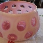 Fenton Cranberry "Coin Dot" Bowl