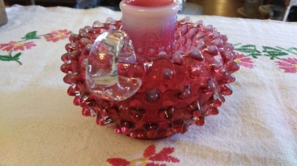 Fenton Cranberry Candle Holder - Image 4