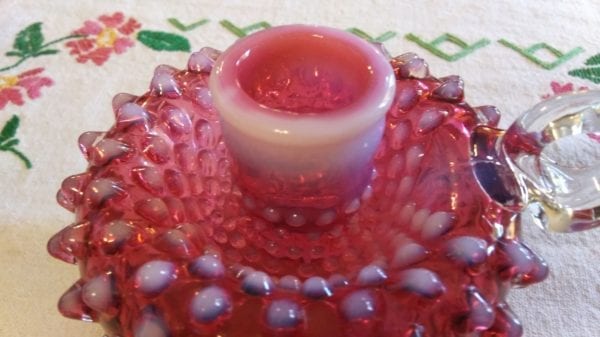 Fenton Cranberry Candle Holder - Image 5