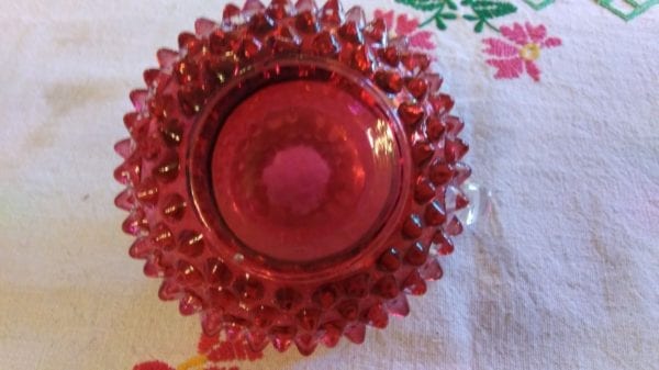 Fenton Cranberry Candle Holder - Image 6