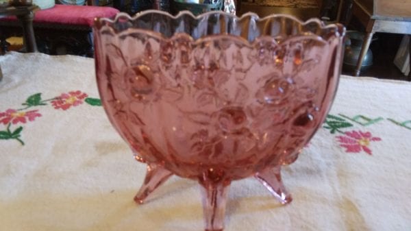 Fenton Cranberry Footed Bowl
