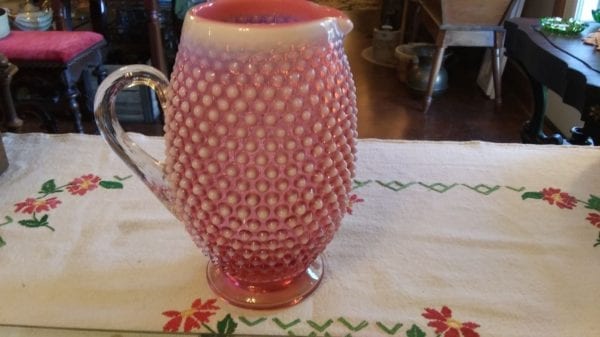 Fenton Cranberry/Opalescent Tankered Pitcher - Image 3