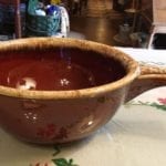 Hull Brown Drip French Handled Casserole Bowl