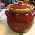 Hull Brown Drip Bean Pot w/Lid