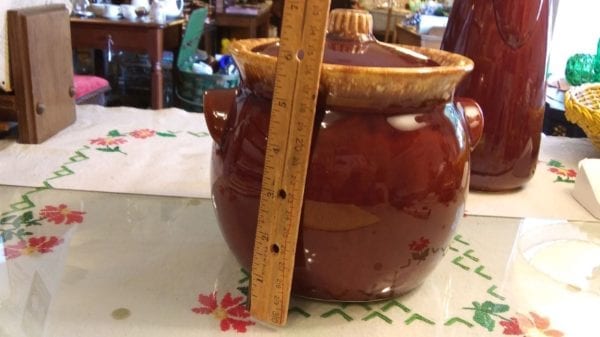 Hull Brown Drip Bean Pot w/Lid - Image 2