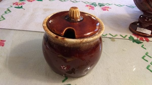 Hull Brown Drip Marmalade Bowl with Lid