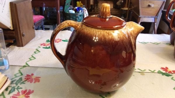 Hull Brown Drip Ball Pitcher with Lid