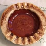 Hull Brown Drip Ashtray with Deer Design