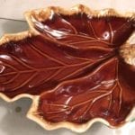 Hull Brown Drip Leaf Platter/Bowl