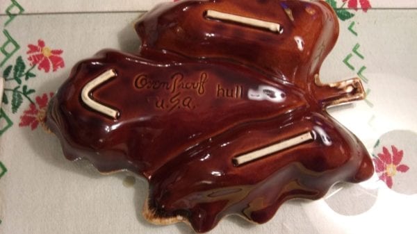 Hull Brown Drip Leaf Platter/Bowl - Image 3