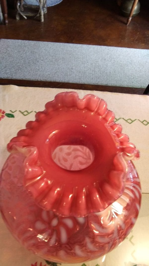Fenton Cranberry/Opalescent Vase - Image 4