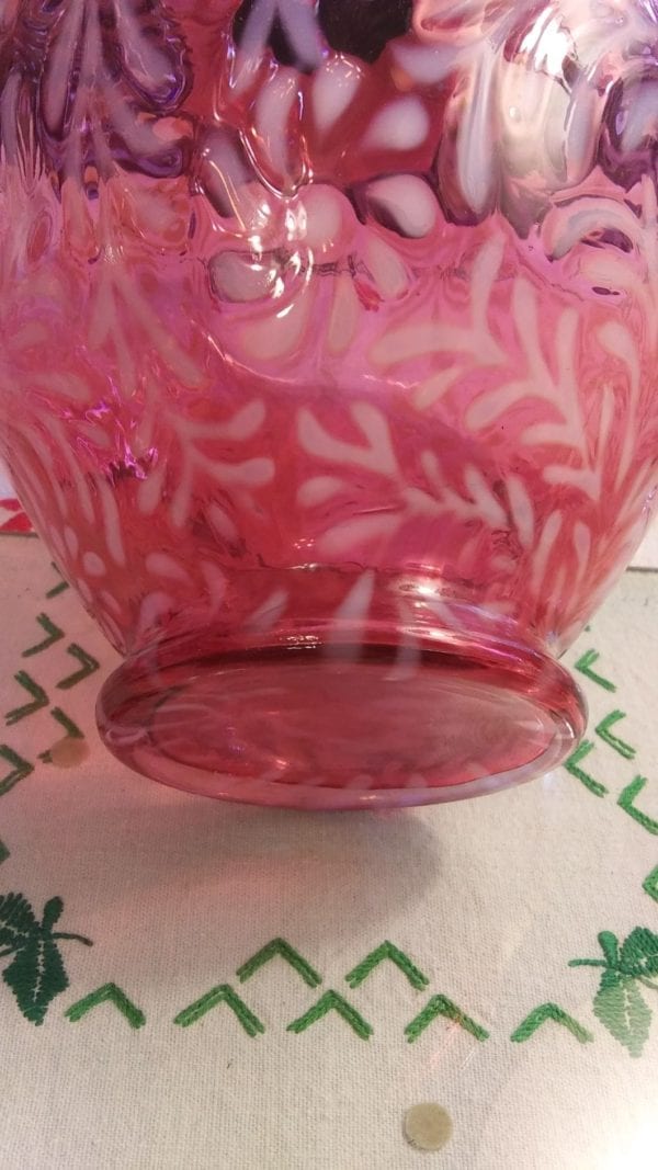 Fenton Cranberry/Opalescent Vase - Image 3