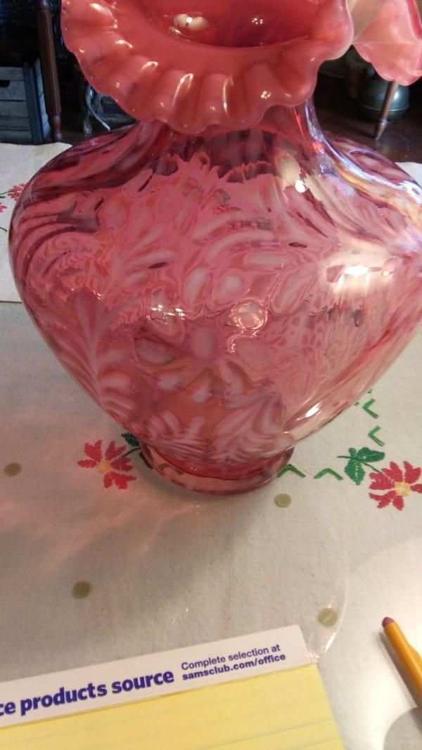 Fenton Cranberry/Opalescent Vase - Image 2
