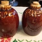 Hull Brown Drip Salt and Pepper Shakers