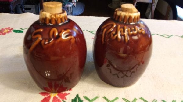 Hull Brown Drip Salt and Pepper Shakers
