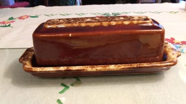 Hull Brown Drip Butter Dish