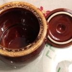 Hull Brown Drip Bean Pots (small) w/Lid