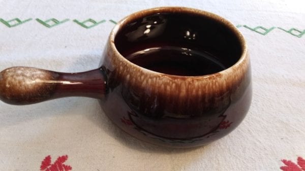 McCoy Brown Drip Soup Bowls w/Handle - Image 3