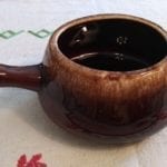 McCoy Brown Drip Soup Bowls w/Handle