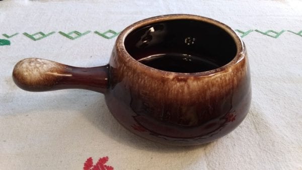 McCoy Brown Drip Soup Bowls w/Handle