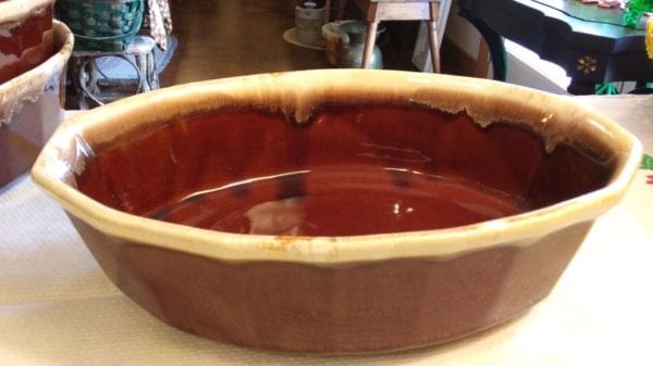 McCoy Brown Drip Large Serving Bowl