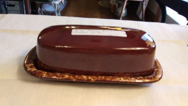 McCoy Brown Drip Butter Dish