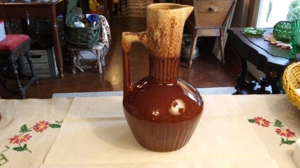 Monmouth Pottery Brown Drip Carafe/Ewer