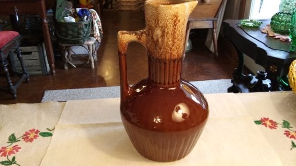 Monmouth Pottery Brown Drip Carafe/Ewer - Image 3