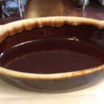 York Pottery Brown Drip Gourmet Dish